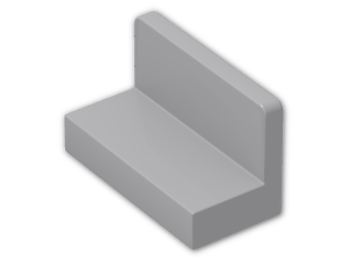 LEGO® Brick: Panel 1 x 2 x 1 with Rounded Corners 4865b | Color: Medium Stone Grey