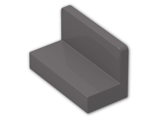 LEGO® Brick: Panel 1 x 2 x 1 with Rounded Corners 4865b | Color: Dark Stone Grey