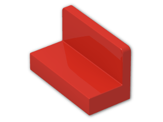 LEGO® Brick: Panel 1 x 2 x 1 with Rounded Corners 4865b | Color: Bright Red