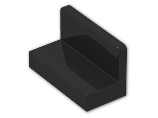 LEGO® Brick: Panel 1 x 2 x 1 with Rounded Corners 4865b | Color: Black