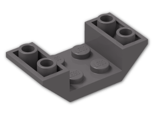 LEGO® Brick: Slope Brick 45 4 x 2 Double Inverted with Open Center 4871 | Color: Dark Stone Grey