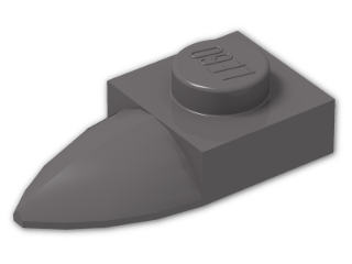 LEGO® Brick: Plate 1 x 1 with Tooth In-line 49668 | Color: Dark Stone Grey