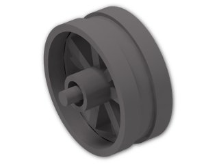 LEGO® Stein: Wheel 6 x 14 Spoked with Stub Axles 50862 | Farbe: Dark Stone Grey