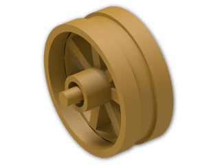 LEGO® Brick: Wheel 6 x 14 Spoked with Stub Axles 50862 | Color: Warm Gold