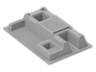 LEGO® Brick: Baseplate 32 x 48 Raised with Level Front 51542 | Color: Medium Stone Grey