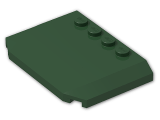 LEGO® Brick: Wedge 4 x 6 x 0.667 Curved 52031 | Color: Earth Green