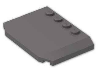 LEGO® Brick: Wedge 4 x 6 x 0.667 Curved 52031 | Color: Dark Stone Grey