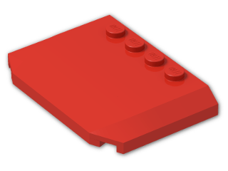 LEGO® Brick: Wedge 4 x 6 x 0.667 Curved 52031 | Color: Bright Red
