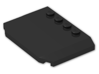LEGO® Brick: Wedge 4 x 6 x 0.667 Curved 52031 | Color: Black