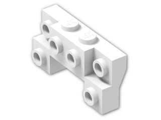 LEGO® Stein: Bracket 2 x 4 x 2/3 with Front Studs 52038 | Farbe: White