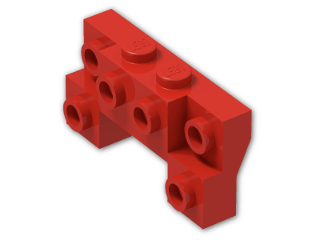 LEGO® Stein: Bracket 2 x 4 x 2/3 with Front Studs 52038 | Farbe: Bright Red