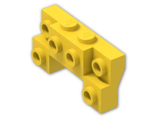LEGO® Stein: Bracket 2 x 4 x 2/3 with Front Studs 52038 | Farbe: Bright Yellow