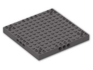 LEGO® Brick: Brick 12 x 12 with 3 Pin Holes on Sides & Axle Holes in Corners 52040 | Color: Dark Stone Grey