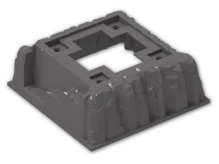 LEGO® Brick: Baseplate 16 x 16 Raised with Shaped 10 x 10 Hole and 4 Pegholes 53588 | Color: Dark Stone Grey