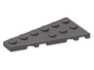LEGO® Brick: Wing 3 x 6 Left 54384 | Color: Dark Stone Grey