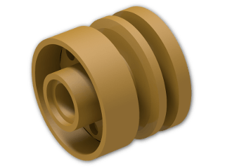 LEGO® Brick: Wheel Rim 14 x 18 with Holes on Both Sides (Needs Work) 55981 | Color: Warm Gold