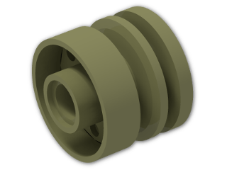 LEGO® Brick: Wheel Rim 14 x 18 with Holes on Both Sides (Needs Work) 55981 | Color: Olive Green