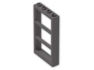 LEGO® Brick: Window 1 x 4 x 6 Frame with Three Panes 57894 | Color: Dark Stone Grey