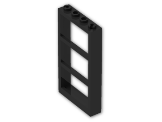 LEGO® Brick: Window 1 x 4 x 6 Frame with Three Panes 57894 | Color: Black