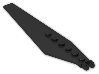 LEGO® Brick: Hinge Plate 1 x 12 with Angled Sides and Tapered Ends 57906 | Color: Black