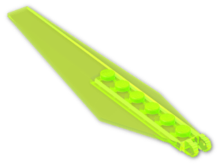 LEGO® Stein: Hinge Plate 1 x 12 with Angled Sides and Tapered Ends 57906 | Farbe: Transparent Fluorescent Green