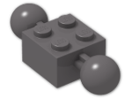 LEGO® Brick: Brick 2 x 2 with Two Ball Joints 57908 | Color: Dark Stone Grey