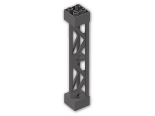 LEGO® Stein: Support 2 x 2 x 10 Girder Triangular with Axlehole 58827 | Farbe: Dark Stone Grey