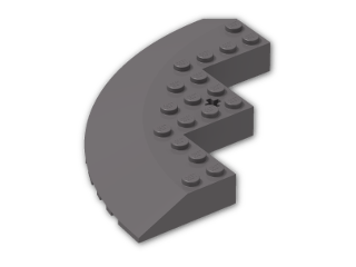 LEGO® Stein: Brick 10 x 10 Corner Round with Tapered Edge and Cutout 58846 | Farbe: Dark Stone Grey