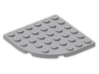 LEGO® Brick: Plate 6 x 6 with Round Corner 6003 | Color: Medium Stone Grey
