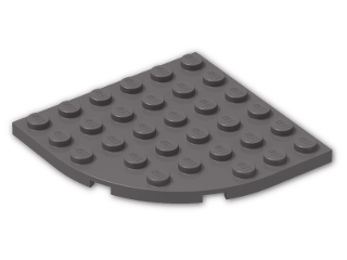LEGO® Brick: Plate 6 x 6 with Round Corner 6003 | Color: Dark Stone Grey