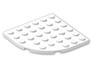 LEGO® Brick: Plate 6 x 6 with Round Corner 6003 | Color: White