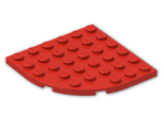 LEGO® Brick: Plate 6 x 6 with Round Corner 6003 | Color: Bright Red