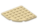 LEGO® Brick: Plate 6 x 6 with Round Corner 6003 | Color: Brick Yellow