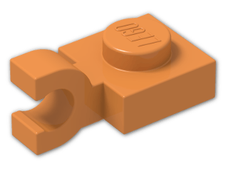 LEGO® Brick: Plate 1 x 1 with Clip Horizontal (Open U-Clip) 6019 | Color: Bright Orange