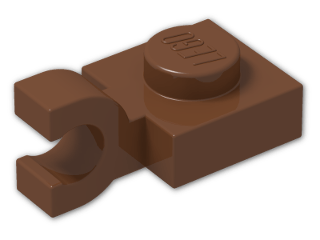 LEGO® Brick: Plate 1 x 1 with Clip Horizontal (Open U-Clip) 6019 | Color: Reddish Brown
