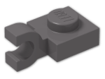 LEGO® Stein: Plate 1 x 1 with Clip Horizontal (Open U-Clip) 6019 | Farbe: Dark Stone Grey