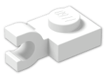 LEGO® Stein: Plate 1 x 1 with Clip Horizontal (Open U-Clip) 6019 | Farbe: White