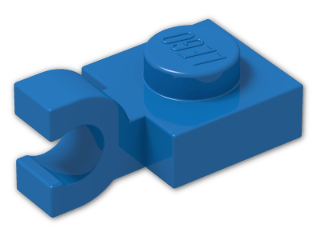LEGO® Brick: Plate 1 x 1 with Clip Horizontal (Open U-Clip) 6019 | Color: Bright Blue