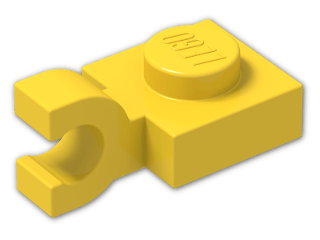 LEGO® Stein: Plate 1 x 1 with Clip Horizontal (Open U-Clip) 6019 | Farbe: Bright Yellow