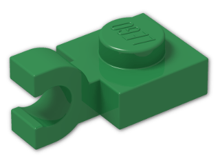 LEGO® Stein: Plate 1 x 1 with Clip Horizontal (Open U-Clip) 6019 | Farbe: Dark Green
