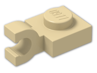 LEGO® Brick: Plate 1 x 1 with Clip Horizontal (Open U-Clip) 6019 | Color: Brick Yellow