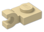 LEGO® Brick: Plate 1 x 1 with Clip Horizontal (Open U-Clip) 6019 | Color: Brick Yellow