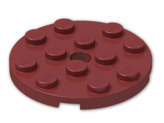 LEGO® Stein: Plate 4 x 4 Round with Hole and Snapstud 60474 | Farbe: New Dark Red