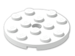 LEGO® Brick: Plate 4 x 4 Round with Hole and Snapstud 60474 | Color: White