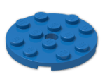 LEGO® Brick: Plate 4 x 4 Round with Hole and Snapstud 60474 | Color: Bright Blue
