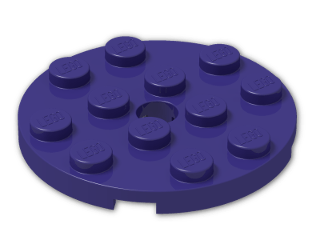 LEGO® Brick: Plate 4 x 4 Round with Hole and Snapstud 60474 | Color: Medium Lilac