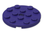 LEGO® Stein: Plate 4 x 4 Round with Hole and Snapstud 60474 | Farbe: Medium Lilac