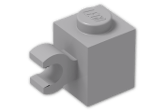 LEGO® Brick: Brick 1 x 1 with Clip Horizontal (Thick C-Clip) 60476 | Color: Medium Stone Grey