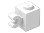 LEGO® Stein: Brick 1 x 1 with Clip Horizontal (Thick C-Clip) 60476 | Farbe: White