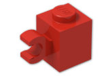LEGO® Brick: Brick 1 x 1 with Clip Horizontal (Thick C-Clip) 60476 | Color: Bright Red